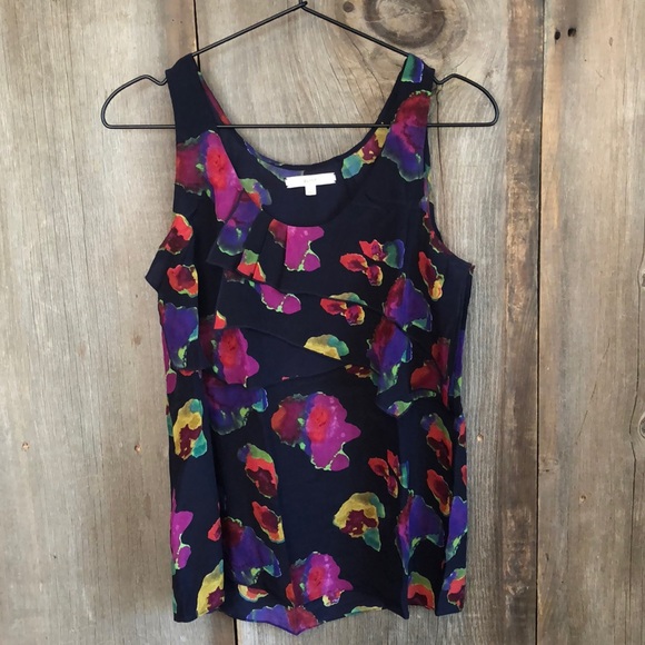 Eliot Tops - Eliot Silk Floral Layered Sleeveless Blouse Small